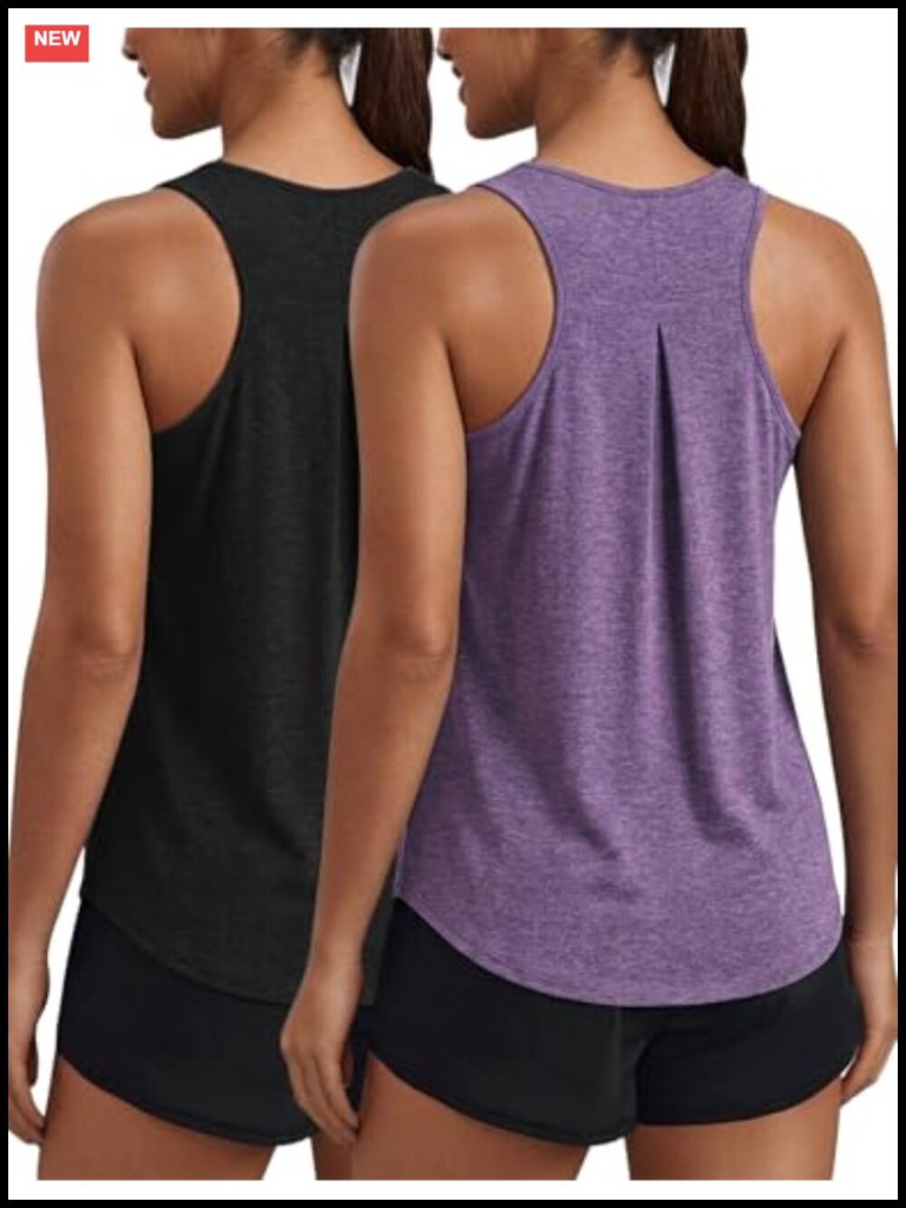 Racerback Workout Tank Top Loose Fit Quick Dry Crew Neck Pullover Women